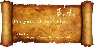 Bergenthal Ancilla névjegykártya